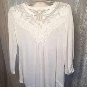 Meadow Rue Lace Shirt Size Medium